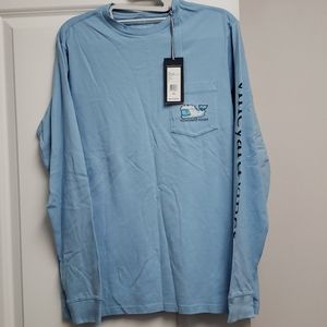 Vineyard Vines Long Sleeve Pocket Tee- Yeti Whale